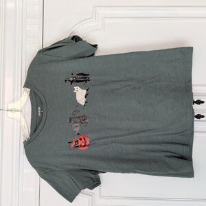 SHEIN Dark Gray Halloween Character Tee